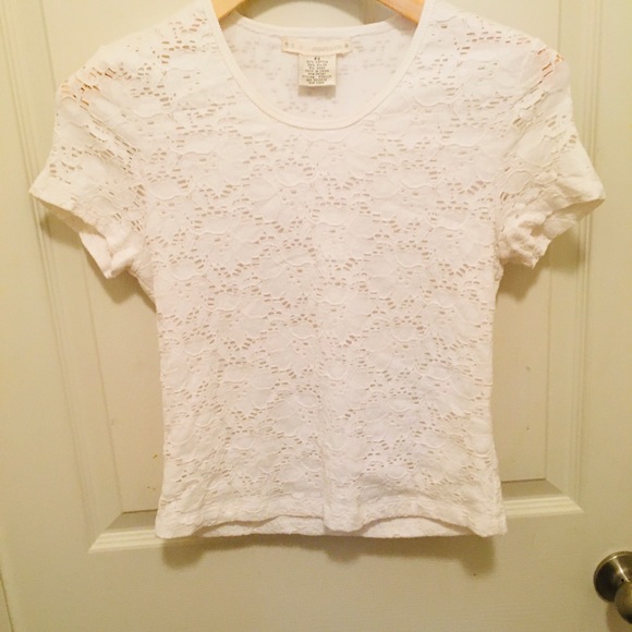 CC Couture White Eyelet Lace Shirt S Petite Small - Picture 13 of 14